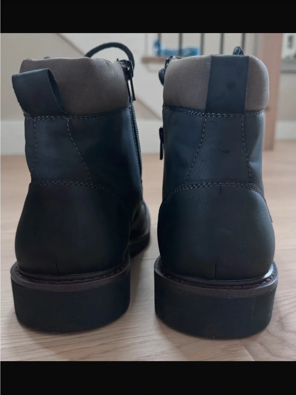 Dockers Black Lace-Up Leather Ankle Boots